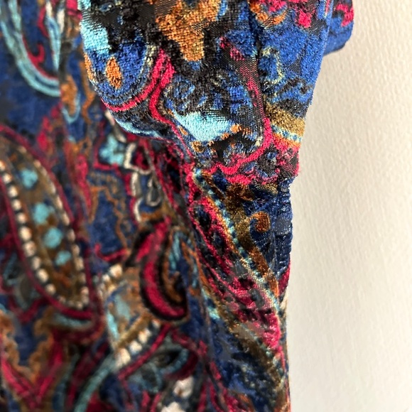 Y2K BONWORTH Burnout Velvet Paisley Jewel Tone Top Whimsigoth Fairy Grunge Sz LP - Picture 8 of 12